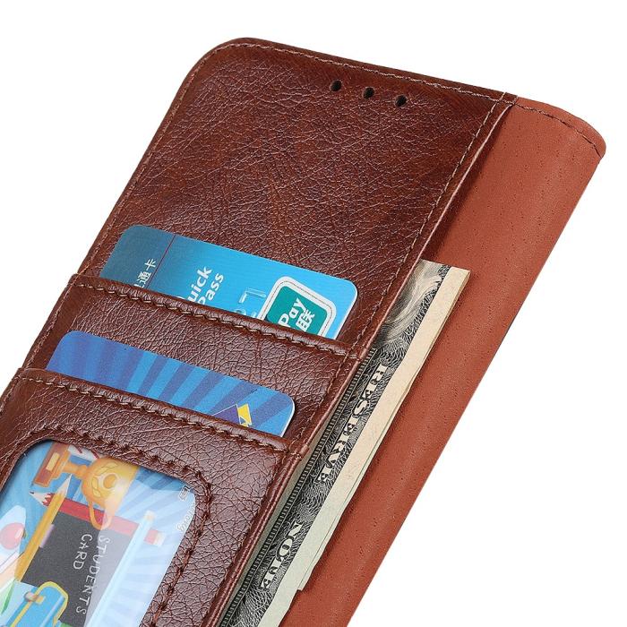 OEM - Nappa Äkta Läder Plånboksfodral Samsung Galaxy Xcover Pro - Brun