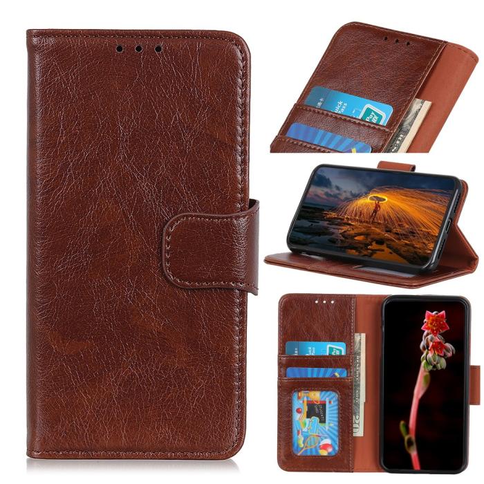 OEM - Nappa Äkta Läder Plånboksfodral Samsung Galaxy Xcover Pro - Brun