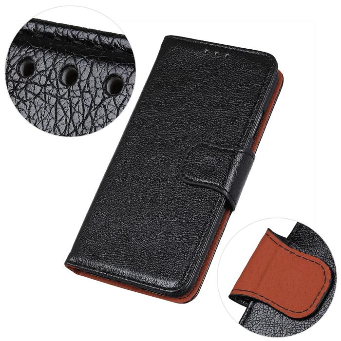 OEM - Nappa Äkta Läder Plånboksfodral Samsung Galaxy Xcover Pro - Svart