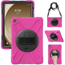 A-One Brand - Galaxy Tab A9 Plus Skal Kickstand Handrem Med Axelrem - Ros