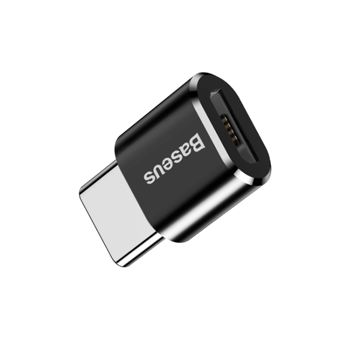BASEUS - Baseus Mini Micro-USB till USB-C Adapter - Svart