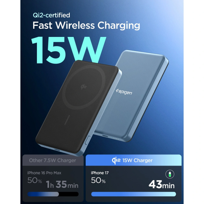 Spigen - Spigen Magsafe Powerbank 5000mah 22.5W - Teal Blå