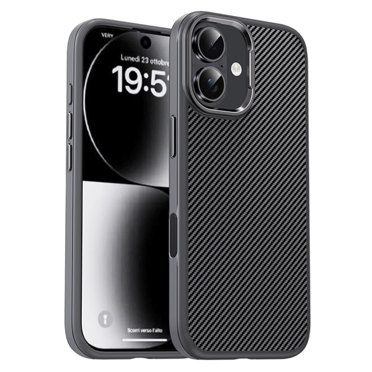 IPAKY iPhone 17 Mobilskal Carbon Fiber - Grå | 2353 | AlltMobil