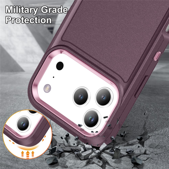 A-One Brand - iPhone 17 Pro Max Mobilskal Kickstand Silikon - Lila/Rosa