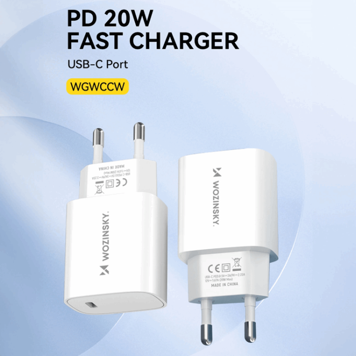 Wozinsky - Snabb Väggladdare 20W USB-C - Vit