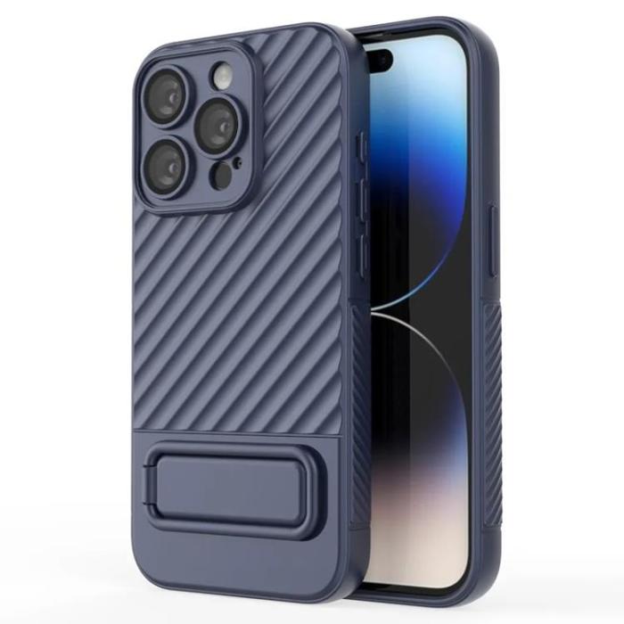 Taltech - iPhone 15 Pro Max Mobilskal Kickstand - Mörkblå