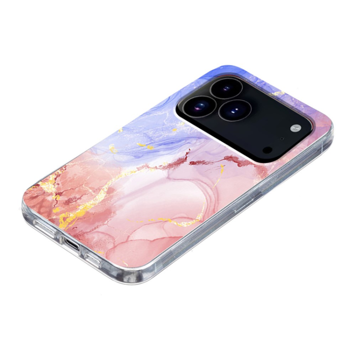 A-One Brand - iPhone 17 Pro Mobilskal Marble Pattern Printing Soft - Rosa