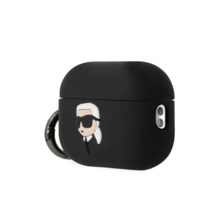 KARL LAGERFELD - Karl Lagerfeld AirPods Pro 2 Skal Silicone Karl Head 3D - Svart