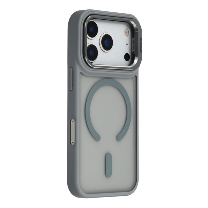 A-One Brand - iPhone 17 Pro Mobilskal MagSafe Lins Kickstand - Titangrå