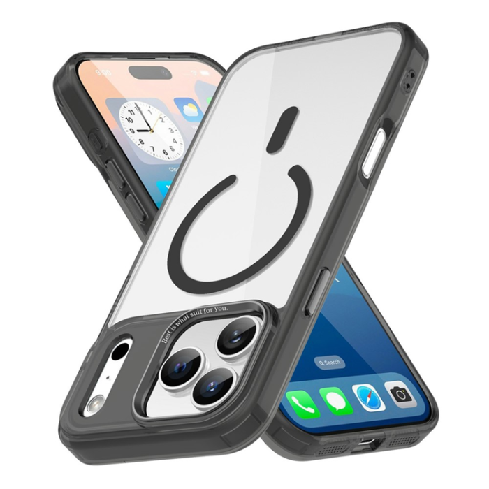 A-One Brand - iPhone 17 Pro Max Mobilskal MagSafe Transparent TPU+PC - Svart
