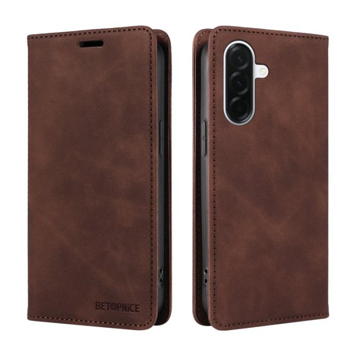 BETOPNICE - BETOPNICE Samsung Galaxy A37 Plånboksfodral Konstläder RFID-Skydd - Brun