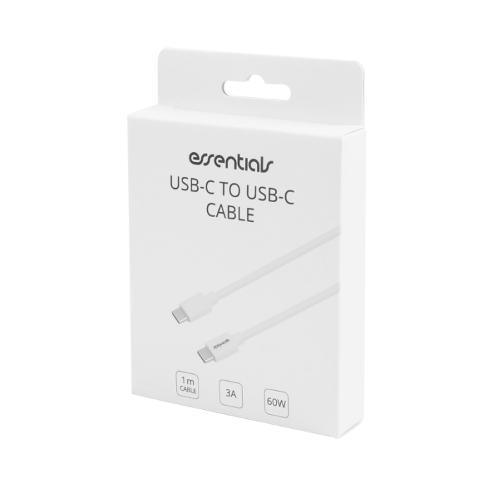 UTGATT1 - Essentials USB-C till USB-C kabel 1m - Vit