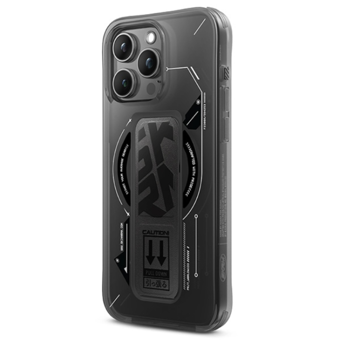 Skinarma - Skinarma iPhone 16 Pro Mobilskal MagSafe Magnetic Grip Stativ- Svart
