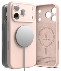 Ringke - Ringke Mobilskal F&ouml;r iPhone 18 Pro Max Magsafe Magnetic Silikon - Rosa Sand