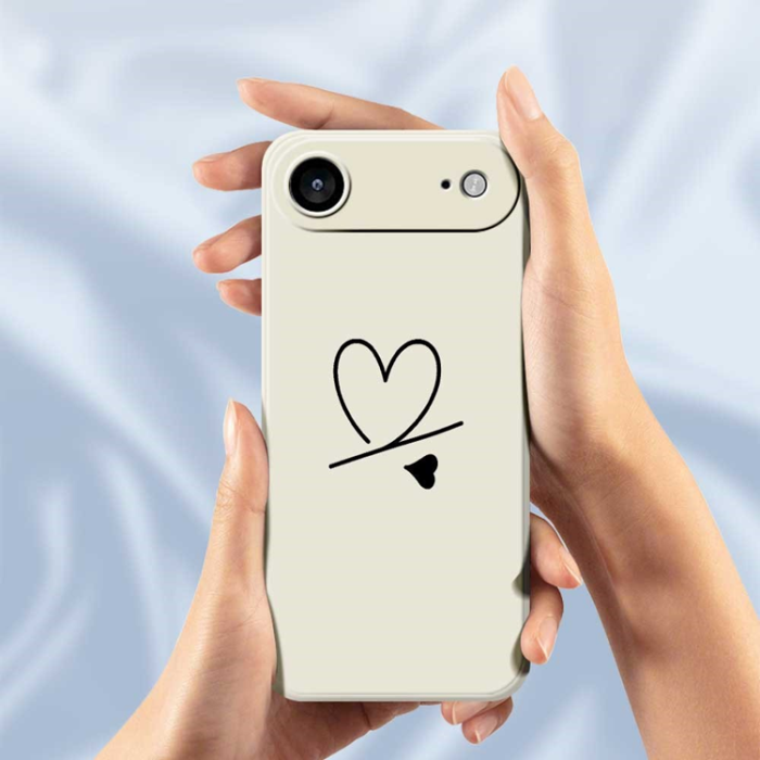 A-One Brand - iPhone Air Mobilskal Love Pattern Printing Straight - Beige