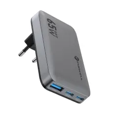 Forcell - Forcell Snabbladdare 65W 2 x USB C - USB A GaN PD QC4.0 Grå