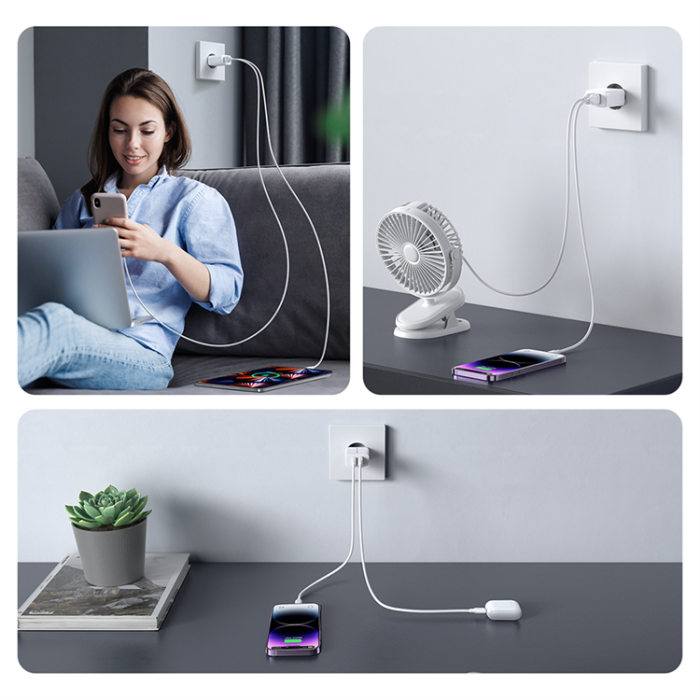 Joyroom - Joyroom Nätladdare 2xUSB-A 10.5W 2.1A - Vit