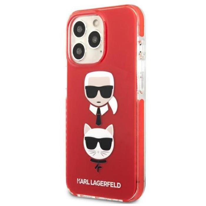 KARL LAGERFELD - Karl Lagerfeld iPhone 13 Pro Skal Karl & Choupette Head - Röd