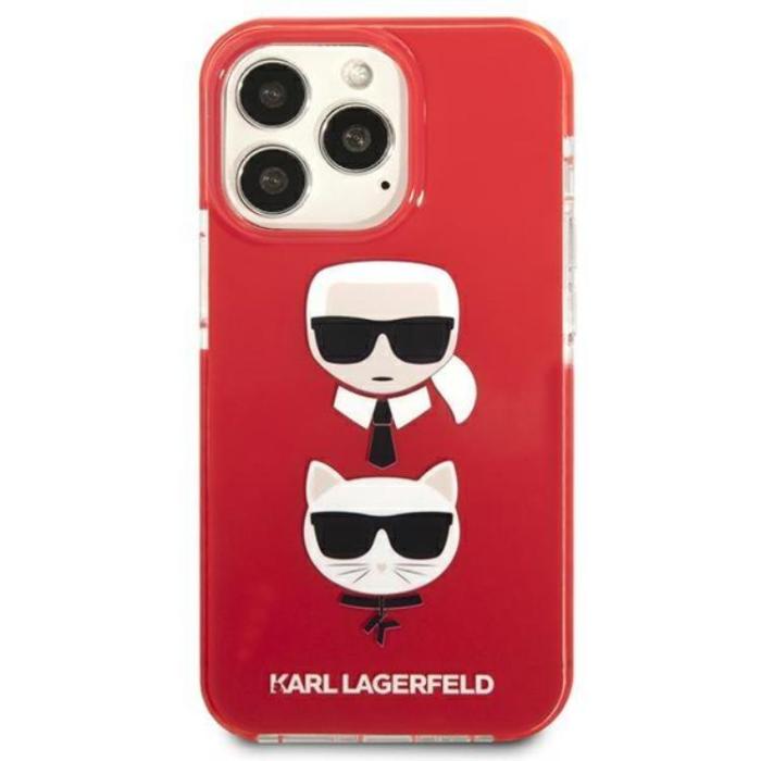 KARL LAGERFELD - Karl Lagerfeld iPhone 13 Pro Skal Karl & Choupette Head - Röd