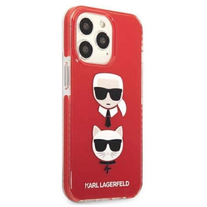 KARL LAGERFELD - Karl Lagerfeld iPhone 13 Pro Skal Karl & Choupette Head - Röd