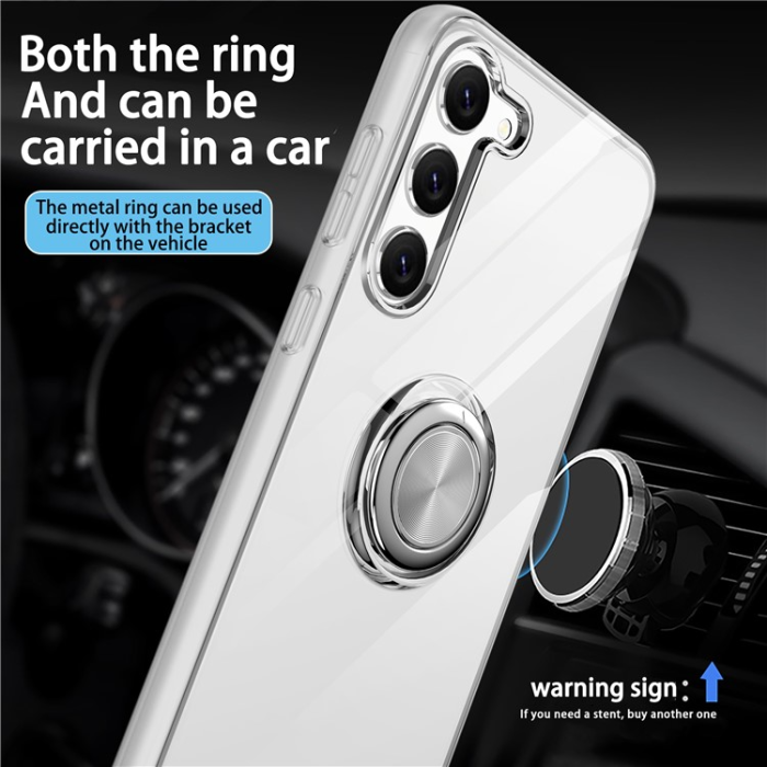 A-One Brand - Galaxy S23 Skal Ringhållare Kickstand Shockproof - Clear