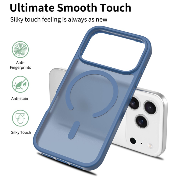 A-One Brand - iPhone 17 Pro Mobilskal MagSafe Acrylic Skin Touch - Blå
