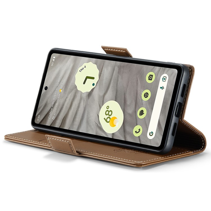 Caseme - Caseme Google Pixel 7A Plånboksfodral RFID Litchi - Brun