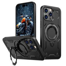 N/A - Mobilskal till iPhone 15 Pro Milit&auml;rskydd Plast Kickstand - Svart
