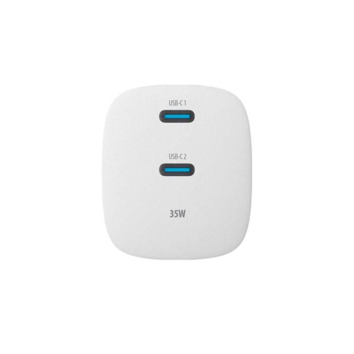 Forever - Forever Snabbladdare 35W 2x USB-C GaN PD QC TC-05-35CC - Vit