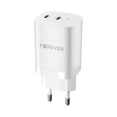 Forever - Forever Snabbladdare 35W 2x USB-C GaN PD QC TC-05-35CC - Vit