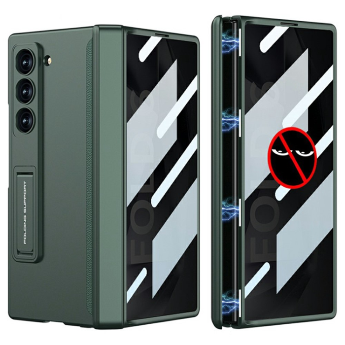 GKK - GKK Galaxy Z Fold 6 Mobilskal Kickstand med Privacy Skärmskydd - Midnight Grön