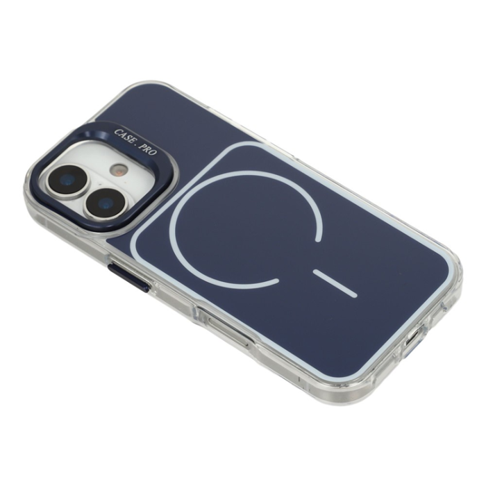 A-One Brand - iPhone 17 Mobilskal MagSafe med Matchande Handrem Lens Kickstand - Blå