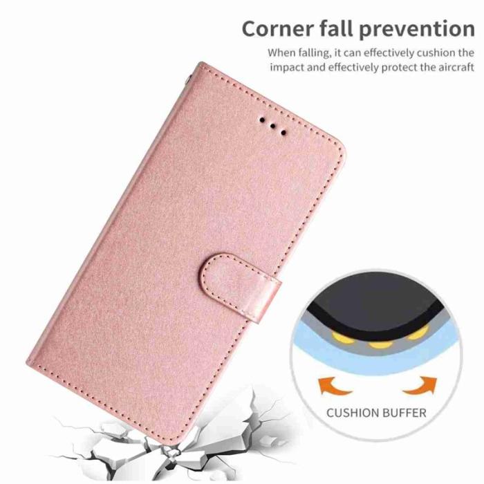 OEM - Samsung Galaxy A57 Plånboksfodral Konstläder Magnetisk Stängning - Roséguld