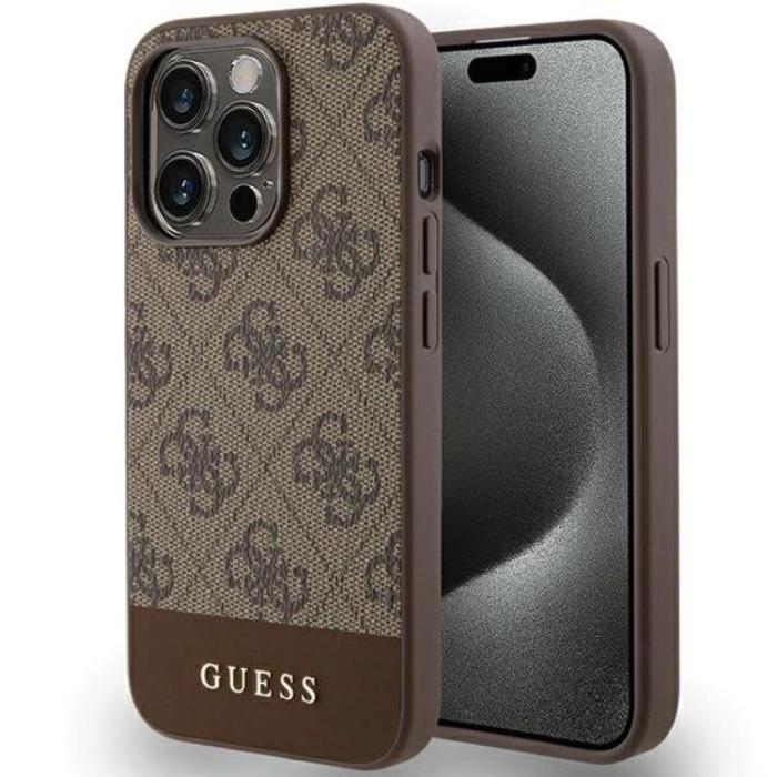 Guess - Guess iPhone 15 Pro Max Mobilskal Stripe Collection - Brun