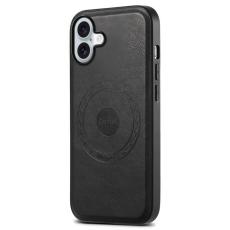 DENIOR - DENIOR A10 iPhone 16 Plus Fodral Konstl&auml;der Hybrid Svart