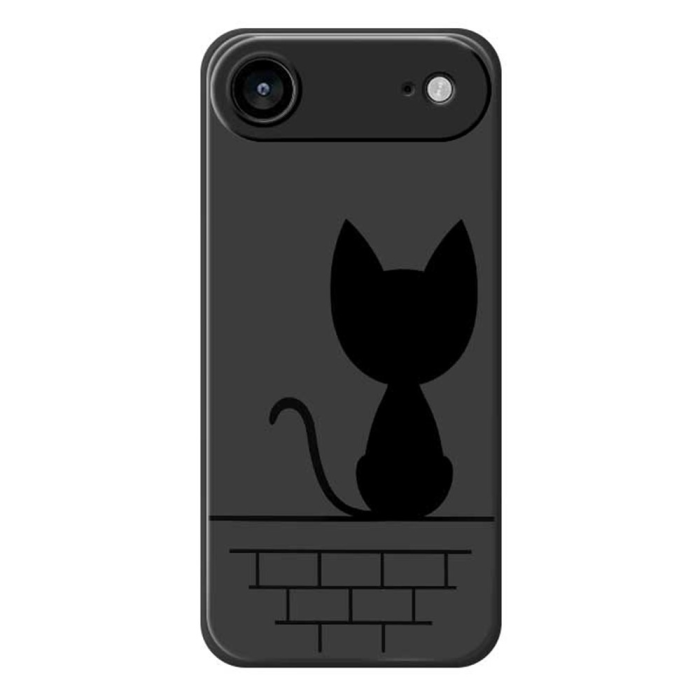 A-One Brand - iPhone Air Mobilskal Black Cat on the Wall - Svart