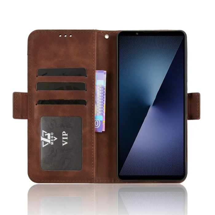 A-One Brand - Sony Xperia 1 VII Plånboksfodral Läder - Brun