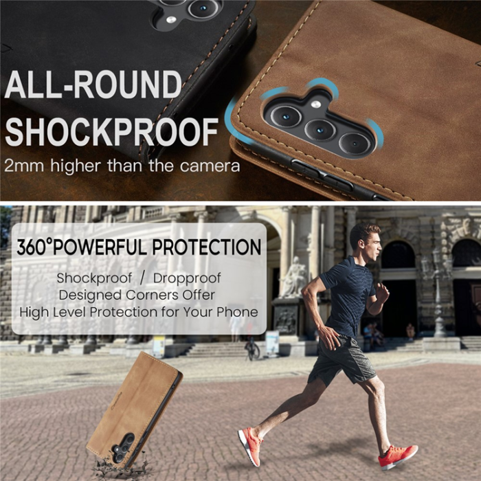 Caseme - CASEME Galaxy A56 5G Plånboksfodral 013 Series Läder - Brun