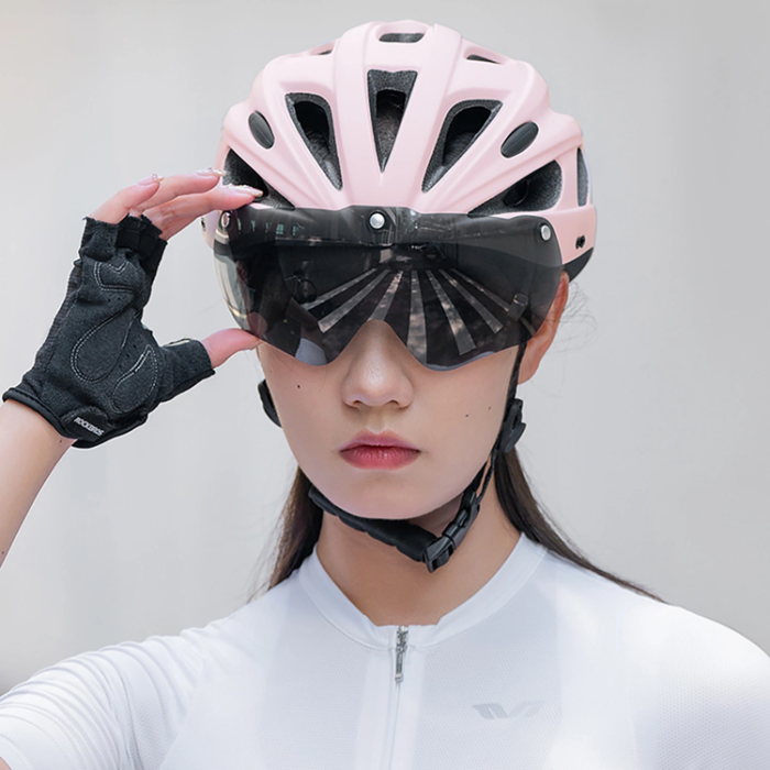 Rockbros - Rockbros Cykelhjälm Avtagbara UV-Skyddsglasögon - Rosa