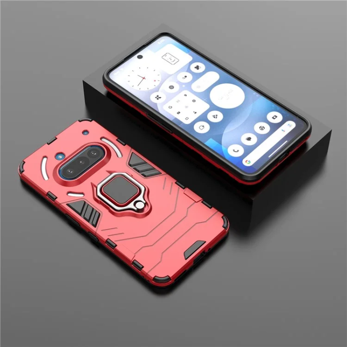 A-One Brand - Nothing Phone (3a) Mobilskal Ringhållare Kickstand - Röd