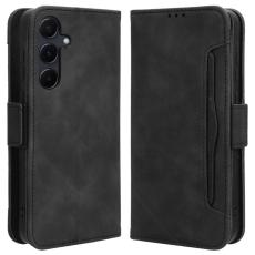 OEM - Samsung Galaxy A35 5G Fodral &Auml;kta L&auml;der Flip Skydd - Svart