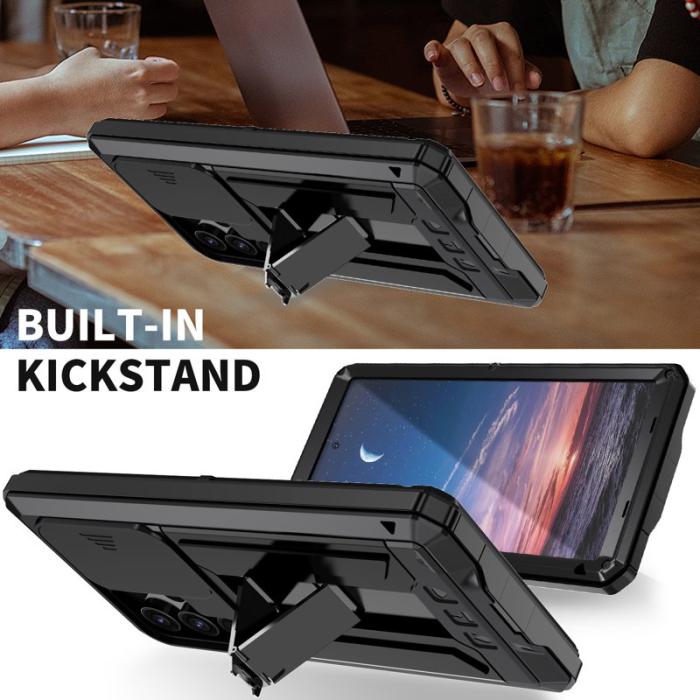 R-JUST - R-JUST Mobilskal till Galaxy S24 Ultra PC+Silicone+Metal Svart