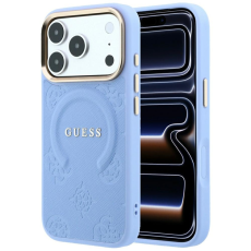 Guess - Guess Mobilskal F&ouml;r iPhone 18 Pro Max Magsafe Saffiano Peony - Ljusbl&aring;