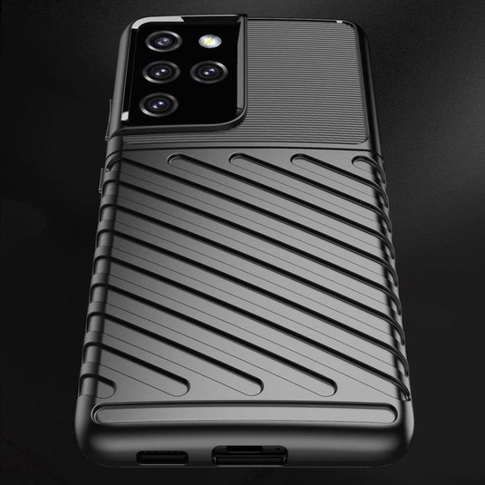 OEM - Thunder Flexibel Armored Skal Galaxy S22 Ultra - Svart