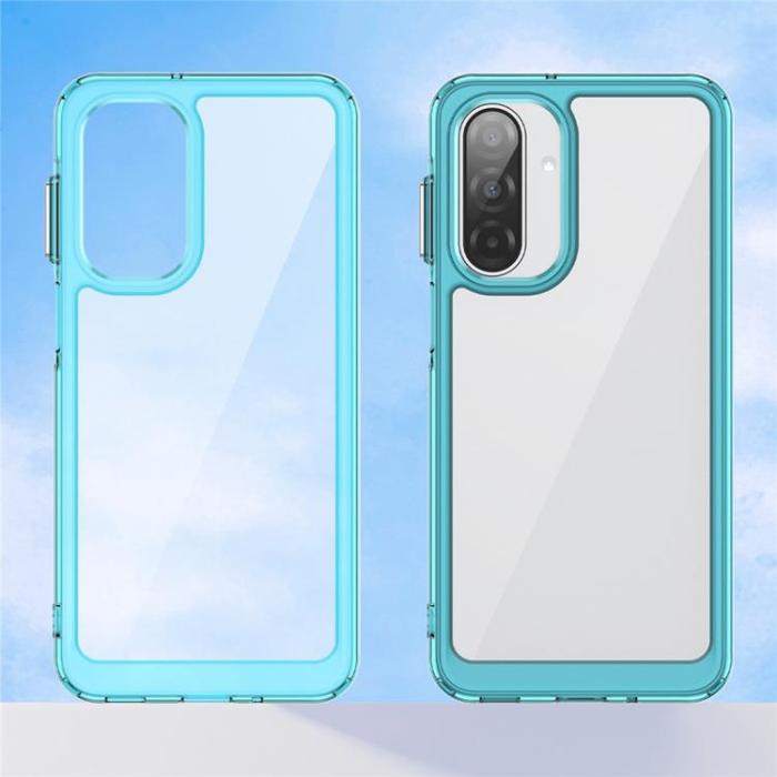 WANLONFENG - WANLONFENG Galaxy A17 5G Mobilskal Med Härdat glas - Transparent Blå