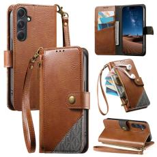 OEM - Mobilfodral f&ouml;r Samsung Galaxy S26 Plus TPU + Konstl&auml;der - Brun