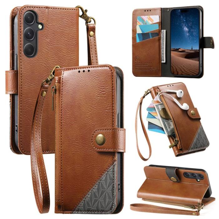 OEM - Mobilfodral för Samsung Galaxy S26 Plus TPU + Konstläder - Brun
