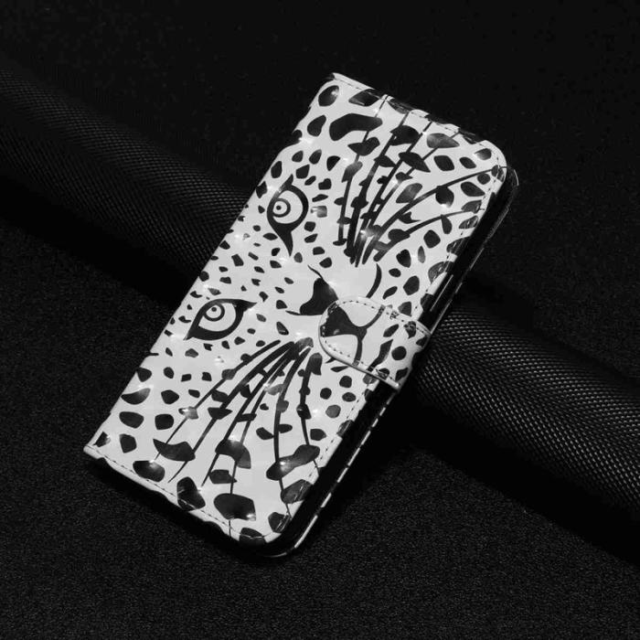 OEM - Plånboksfodral för Samsung Galaxy S26 3D-mönster Konstläder - Leopardhuvud