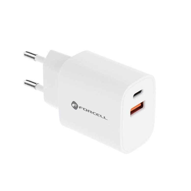Forcell Väggladdare USB-C/USB-A 30W - Vit | 505295 | AlltMobil
