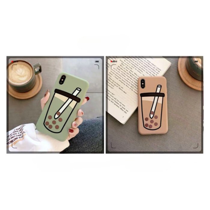 UTGATT1 - iPhone 7/8/SE(2020/2022)Mobilskal Boba Milk Tea Silikon - Brun